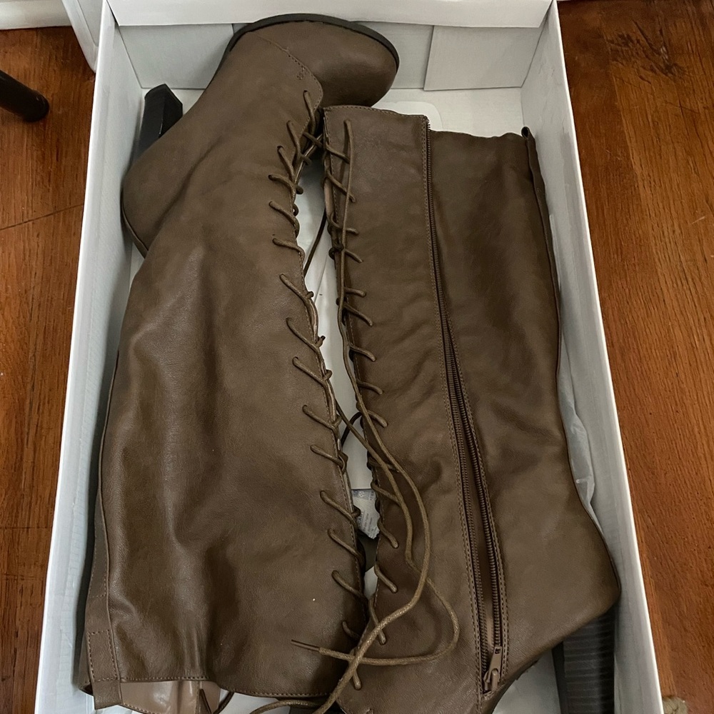 Knee High Lace Up Boots